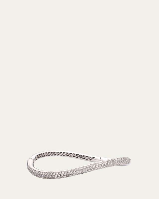 18K White Gold Wave Bracelet with Diamonds